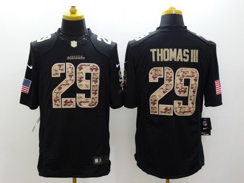 Nike Seattle Seahawks #29 Earl Thomas III Salute to Service Black Limited Jersey