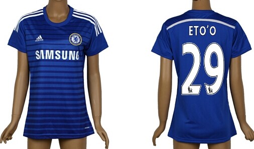 2014/15 Chelsea FC #29 Eto'O Home Soccer AAA+ T-Shirt_Womens
