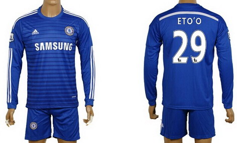 2014/15 Chelsea FC #29 Eto'O Home Long Sleeve Shirt Kit