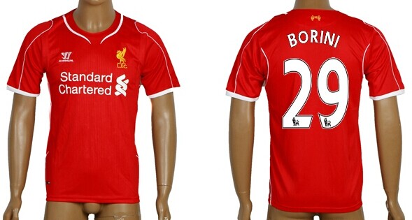 2014/15 Liverpool FC #29 Borini Home Soccer AAA+ T-Shirt