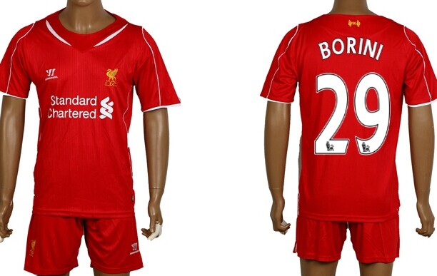 2014/15 Liverpool FC #29 Borini Home Soccer Shirt Kit