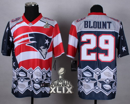 Nike New England Patriots #29 LeGarrette Blount 2015 Super Bowl XLIX Noble Fashion Elite Jersey