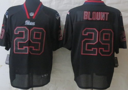 Nike New England Patriots #29 LeGarrette Blount 2015 Super Bowl XLIX Lights Out Black Elite Jersey