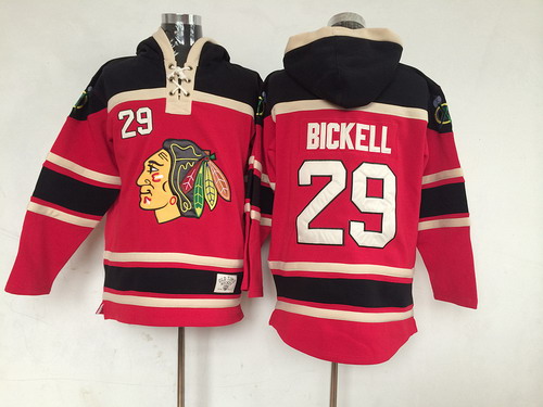 Old Time Hockey Chicago Blackhawks #29 Bryan Bickell Red Hoodie