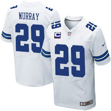 Nike Dallas Cowboys #29 DeMarco Murray White C Patch Elite Jersey