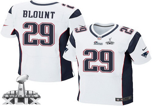 Nike New England Patriots #29 LeGarrette Blount 2015 Super Bowl XLIX White Elite Jersey