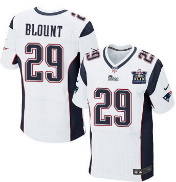 Nike New England Patriots #29 LeGarrette Blount 2015 Super Bowl XLIX Championship White Elite Jersey