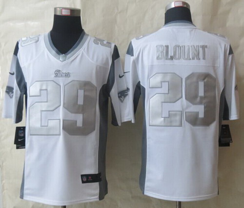 Nike New England Patriots #29 LeGarrette Blount Platinum White Limited Jersey