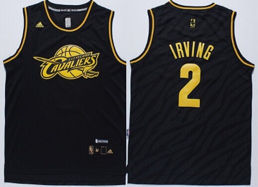 Cleveland Cavaliers #2 Kyrie Irving Revolution 30 Swingman 2014 Black With Gold Jersey