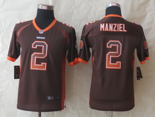 Nike Cleveland Browns #2 Johnny Manziel 2013 Drift Fashion Brown Kids Jersey