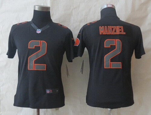 Nike Cleveland Browns #2 Johnny Manziel Black Impact Limited Womens Jersey