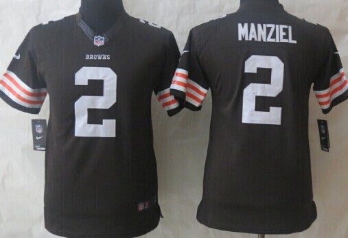 Nike Cleveland Browns #2 Johnny Manziel Brown Limited Kids Jersey