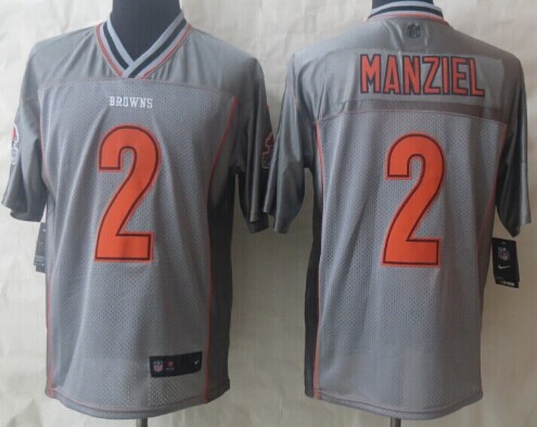 Nike Cleveland Browns #2 Johnny Manziel 2013 Gray Vapor Elite Jersey