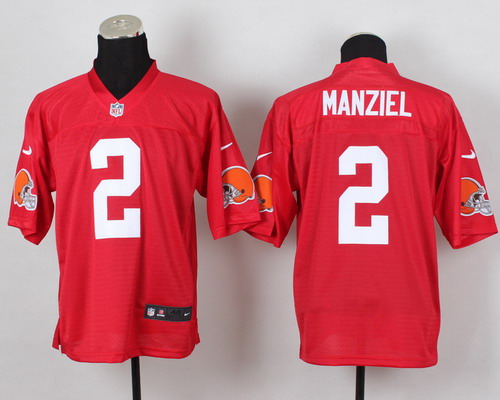 Nike Cleveland Browns #2 Johnny Manziel 2014 QB Red Elite Jersey