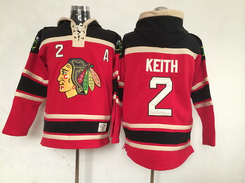 Old Time Hockey Chicago Blackhawks #2 Duncan Keith Red Hoodie