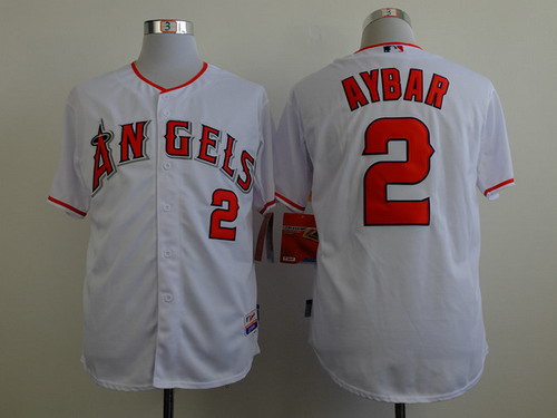 LA Angels of Anaheim #2 Erick Aybar White Jersey