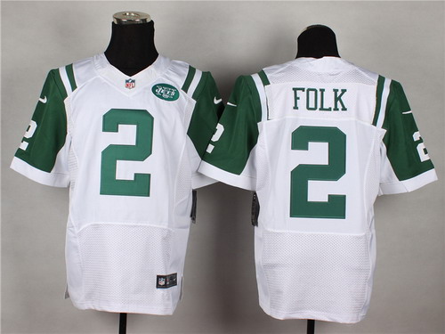 Nike New York Jets #2 Nick Folk White Elite Jersey