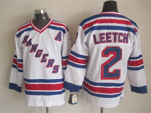 New York Rangers #2 Brian Leetch 1993 White Throwback CCM Jersey