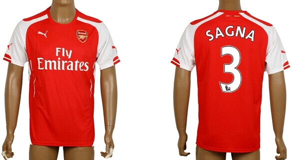 2014/15 Arsenal FC #3 Sagna Home Soccer AAA+ T-Shirt