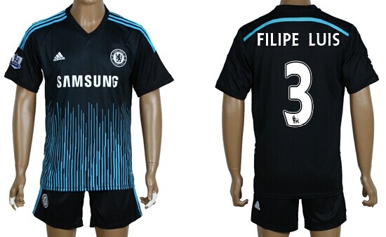 2014/15 Chelsea FC #3 A.Cole Away Black Soccer Shirt Kit