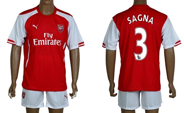 2014/15 Arsenal FC #3 Sagna Home Soccer Shirt Kit