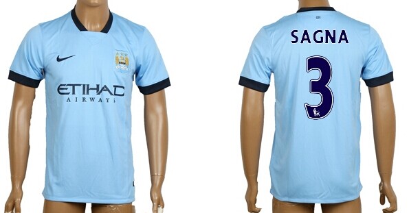 2014/15 Manchester City #3 Sagna Home Soccer AAA+ T-Shirt