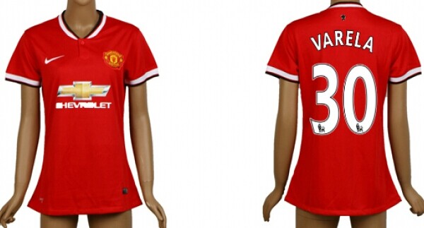 2014/15 Manchester United #30 Varela Home Soccer AAA+ T-Shirt_Womens