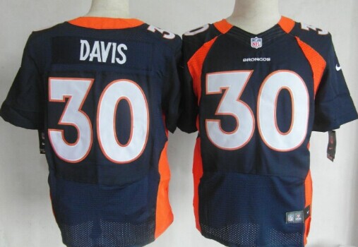 Nike Denver Broncos #30 Terrell Davis Blue Elite Jersey