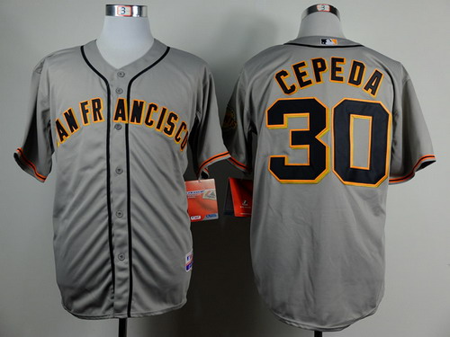 San Francisco Giants #30 Orlando Cepeda Gray Jersey
