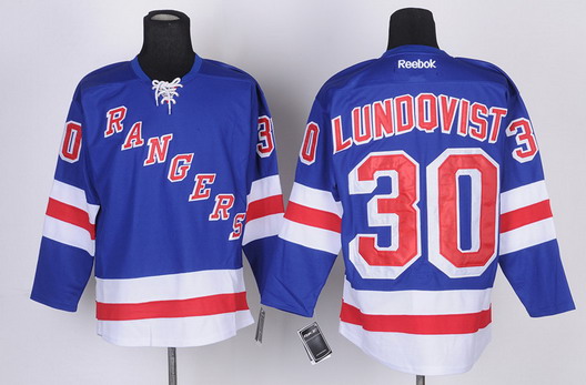 New York Rangers #30 Henrik Lundqvist Light Blue Jersey