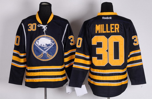 Buffalo Sabres #30 Ryan Miller Navy Blue Jersey