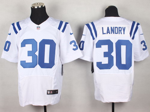 Nike Indianapolis Colts #30 LaRon Landry White Elite Jersey