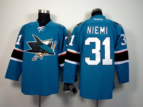 San Jose Sharks #31 Antti Niemi 2014 Blue Jersey