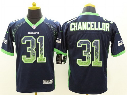 Nike Seattle Seahawks #31 Kam Chancellor 2013 Drift Fashion Blue Elite Jersey