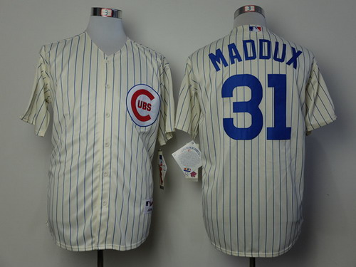 Chicago Cubs #31 Greg Maddux 1969 Cream Jersey