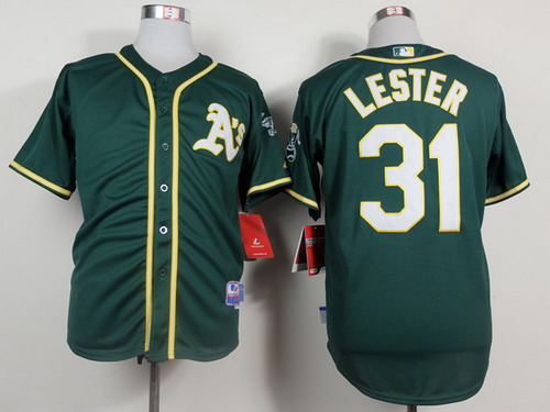Oakland Athletics #31 Jon Lester 2014 Green Jersey