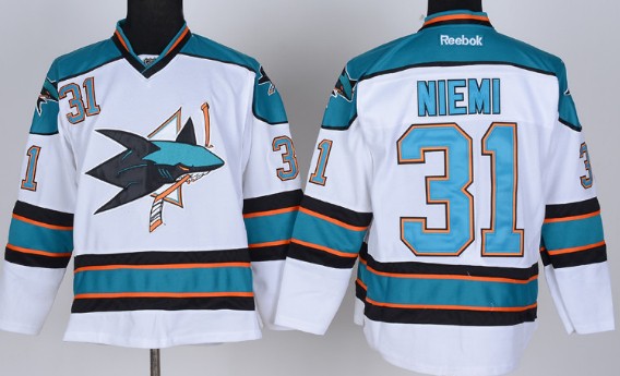 San Jose Sharks #31 Antti Niemi White Jersey