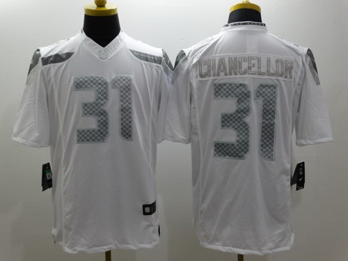 Nike Seattle Seahawks #31 Kam Chancellor Platinum White Limited Jersey