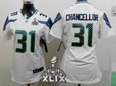Nike Seattle Seahawks #31 Kam Chancellor 2015 Super Bowl XLIX White Game Jersey