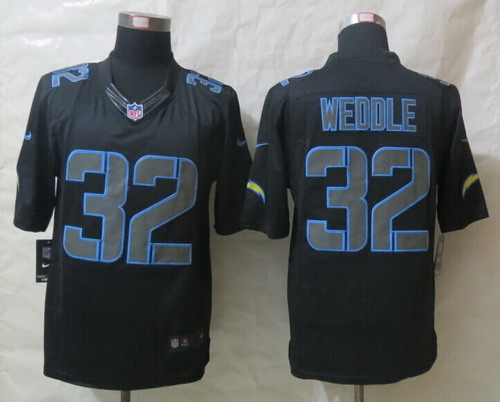 Nike San Diego Chargers #32 Eric Weddle Black Impact Limited Jersey