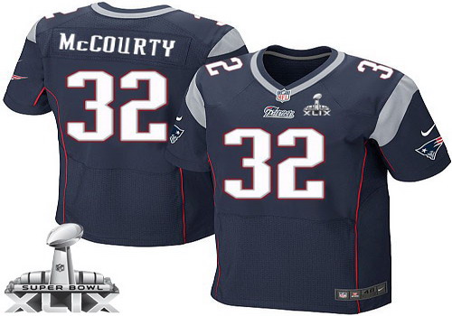 Nike New England Patriots #32 Devin McCourty 2015 Super Bowl XLIX Blue Elite Jersey