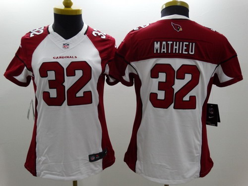 Nike Arizona Cardinals #32 Tyrann Mathieu White Limited Womens Jersey