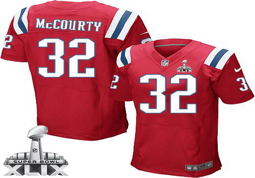 Nike New England Patriots #32 Devin McCourty 2015 Super Bowl XLIX Red Elite Jersey