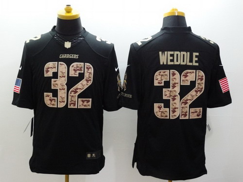 Nike San Diego Chargers #32 Eric Weddle Salute to Service Black Limited Jersey