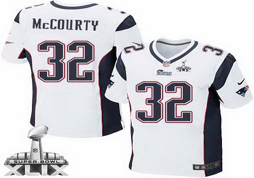 Nike New England Patriots #32 Devin McCourty 2015 Super Bowl XLIX White Elite Jersey