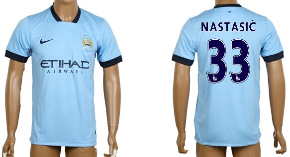 2014/15 Manchester City #33 Nastasic Home Soccer AAA+ T-Shirt