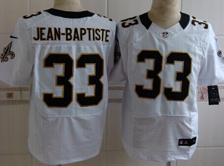 Nike New Orleans Saints #33 Stanley Jean-Baptiste White Elite Jersey