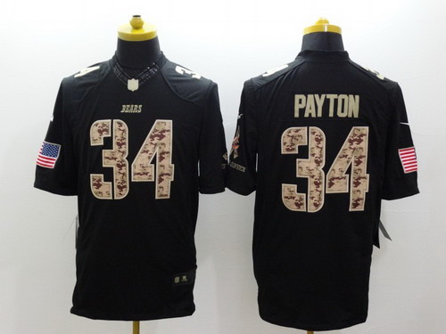 Nike Chicago Bears #34 Walter Payton Salute to Service Black Limited Jersey