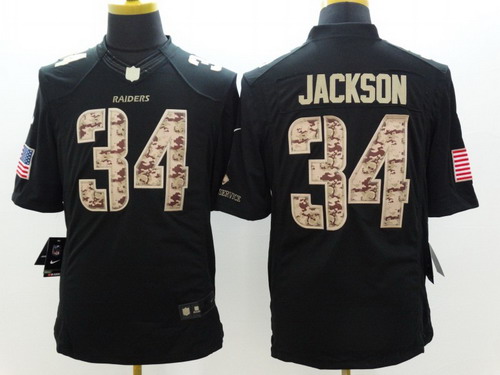 Nike Oakland Raiders #34 Bo Jackson Salute to Service Black Limited Jersey