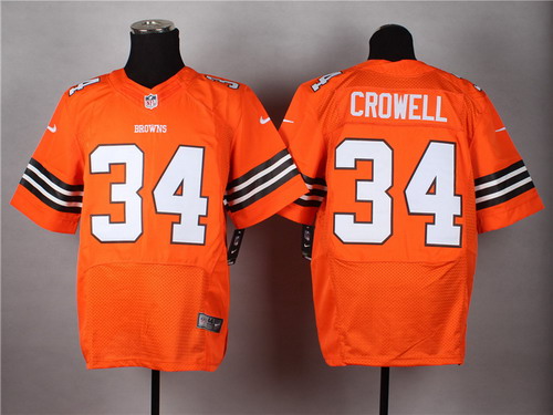 Nike Cleveland Browns #34 Isaiah Crowell Orange Elite Jersey